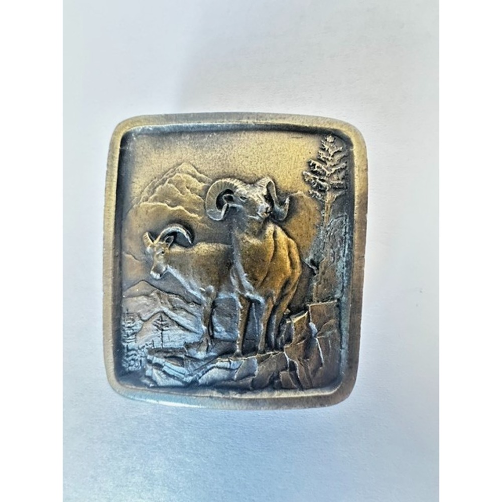 Vintage 1977 Indiana Metal Craft Belt Buckle - Solid Brass 2" X 2" - Collectible